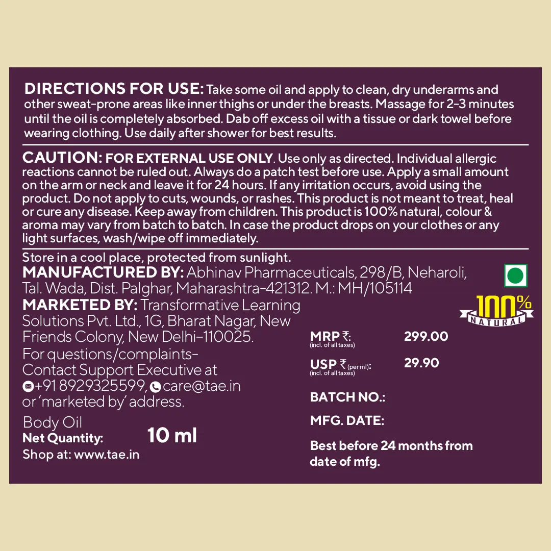 Mini Odores-Q 100% Natural Aromatic Body Oil