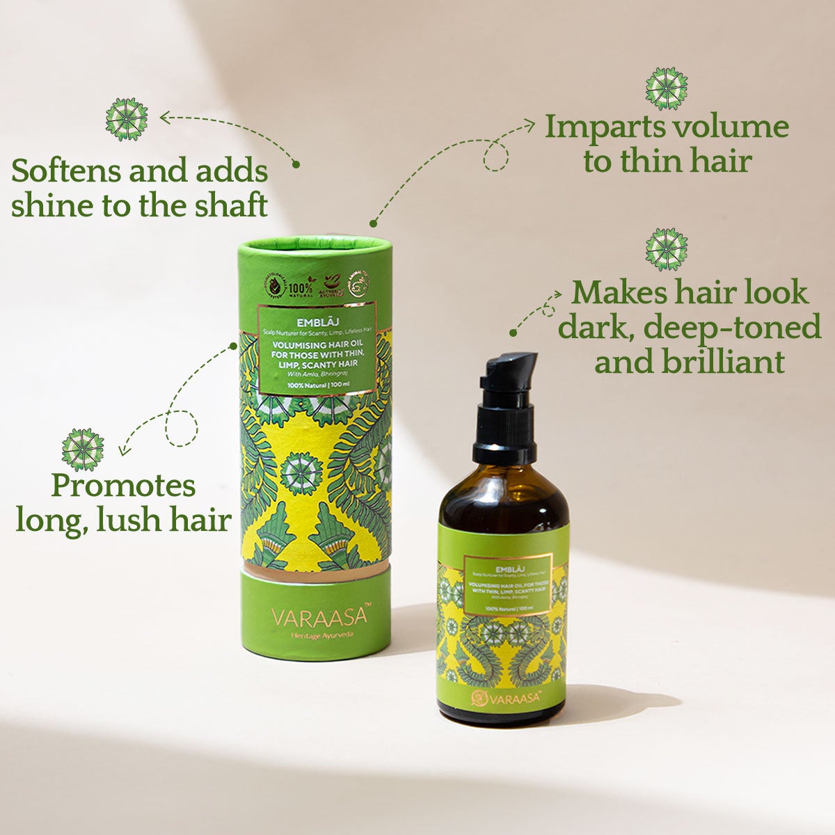 Emblaj Scalp Nurturer For Scanty, Limp, Lifeless Hair Hair Oil VARAASA 