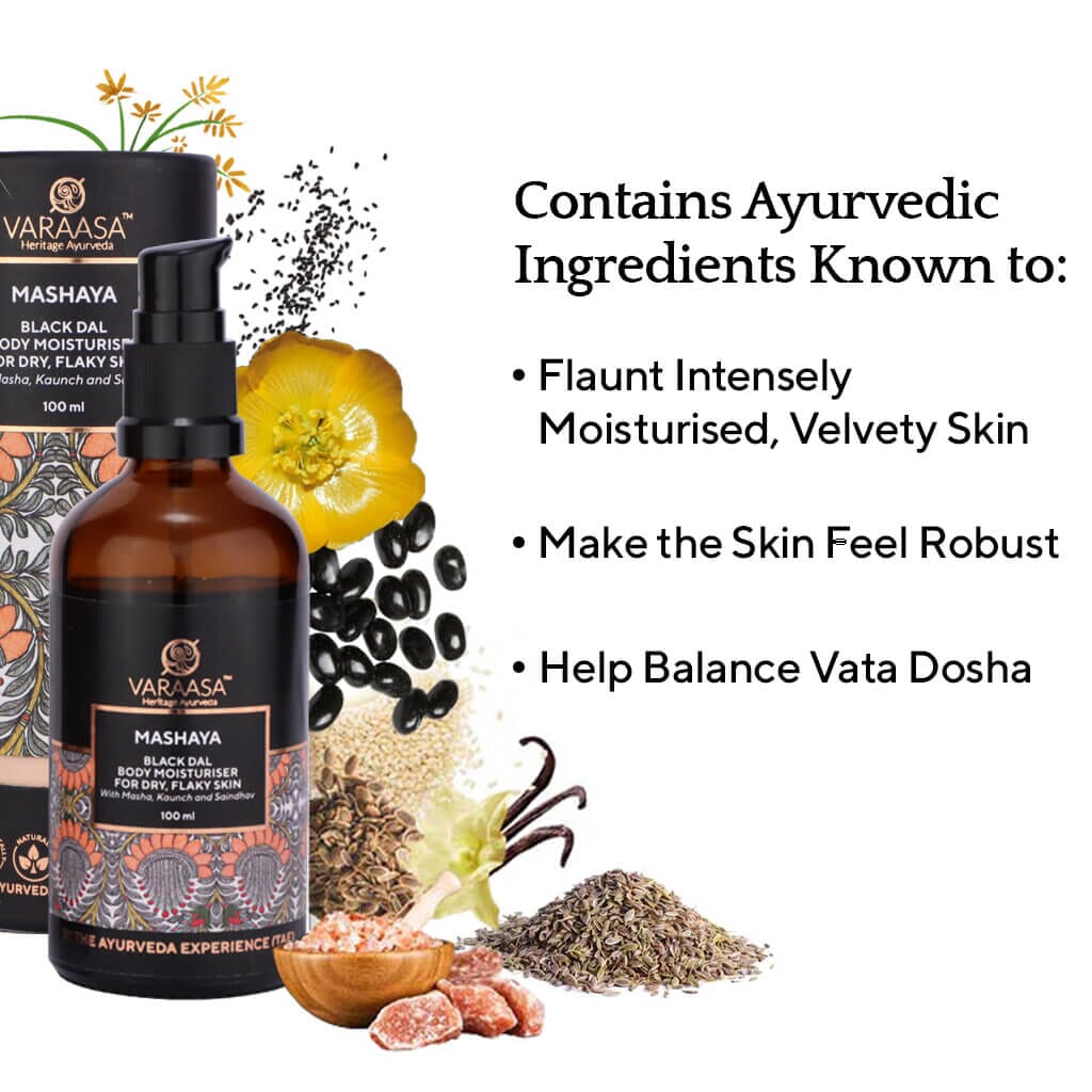 Mashaya Black Dal Body Moisturiser for Dry, Flaky Skin | Natural Moisturising Body Oil Body Oil VARAASA 