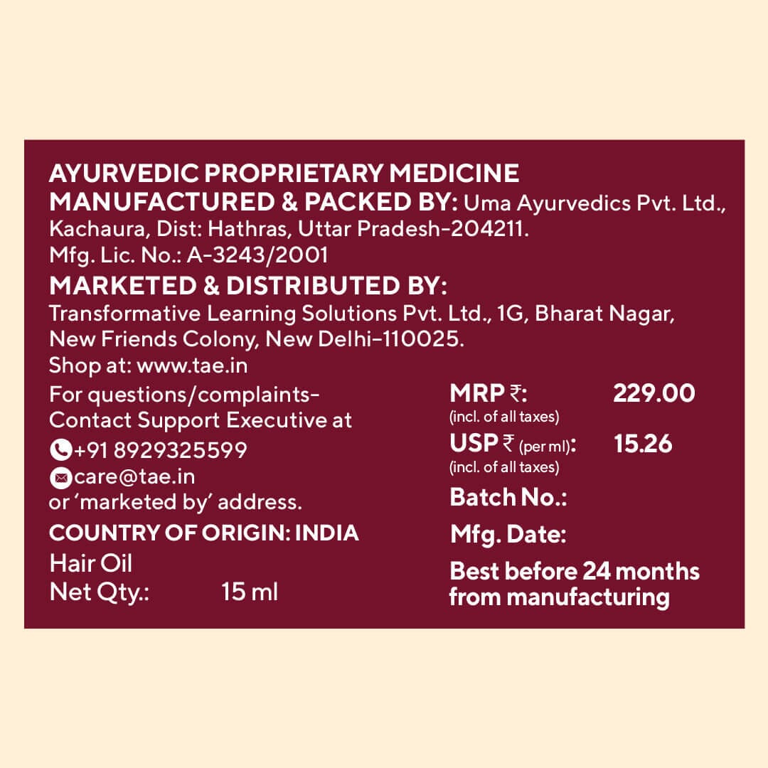 Mini Rukshamya Dry Hair and Scalp Nectar Hair Oil VARAASA 