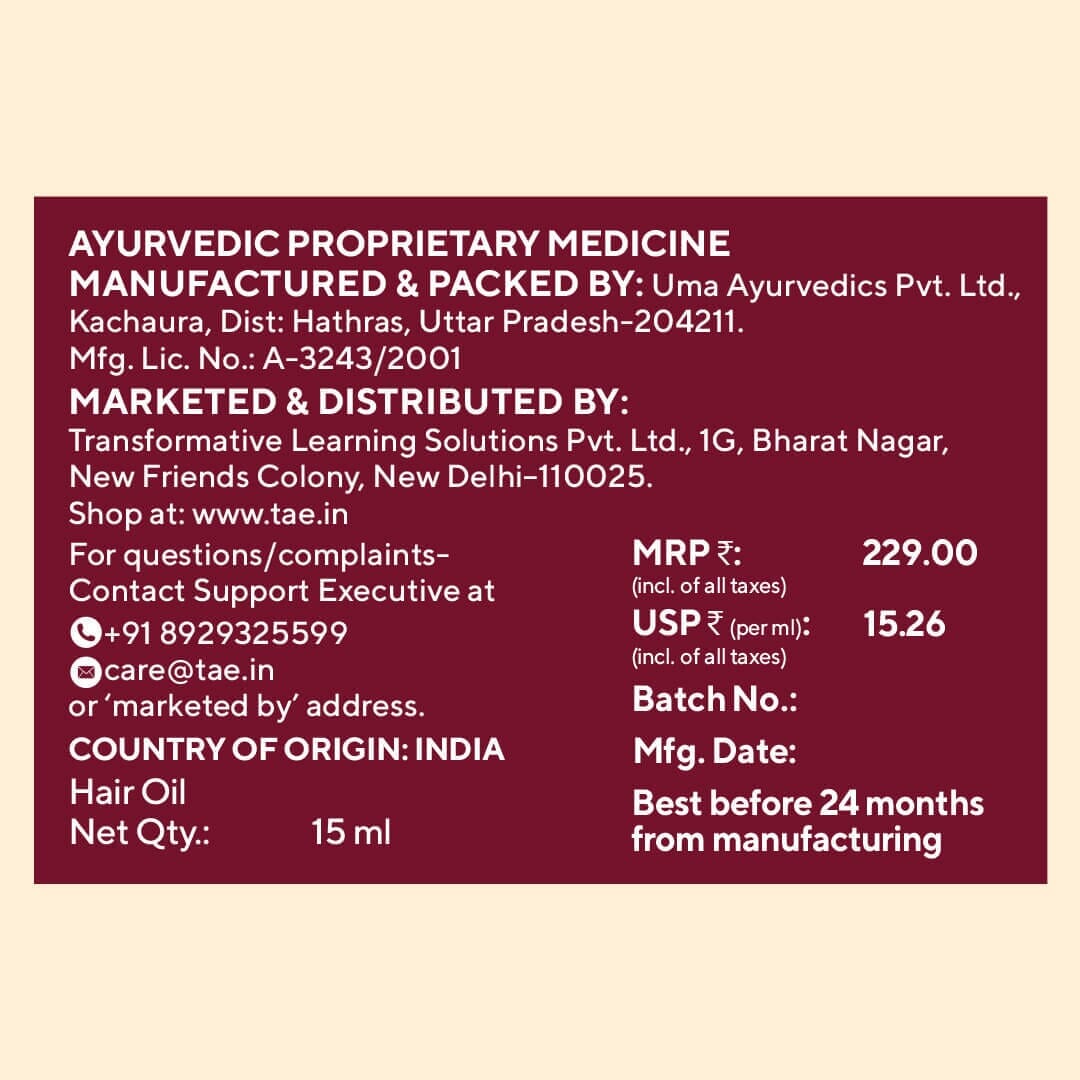 Mini Rukshamya Dry Hair and Scalp Nectar Hair Oil VARAASA 