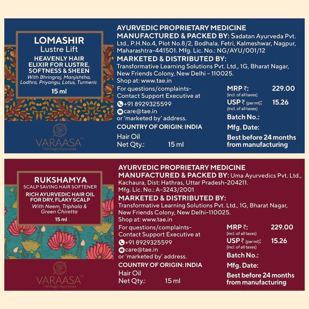 Try-Me Kit - Set of 6 Premium Ayurvedic Oils Combo VARAASA 